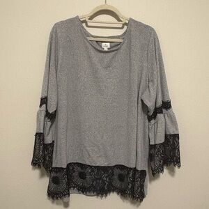Dressbarn Heather Gray Knit Top Size 3X